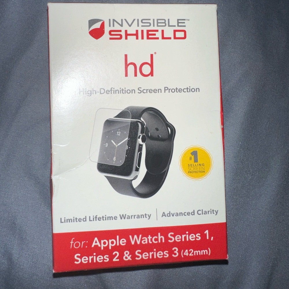 invisible shield apple watch 1, 2 & 3 protector, 42mm
